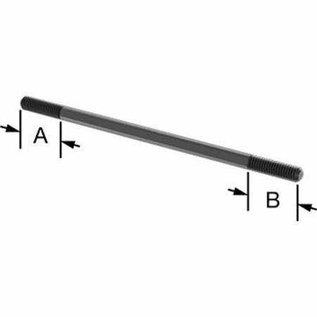 BSC PREFERRED Black-Oxide Steel Threaded on Both Ends Stud 5/16-18 Thread Size 7 Long 90281A120